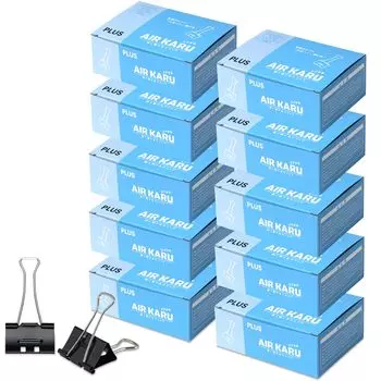 Plus Double Clip Air Card Extra Large Black 100 штук x 10 x 10 (10 коробок) 35-547 чёрный