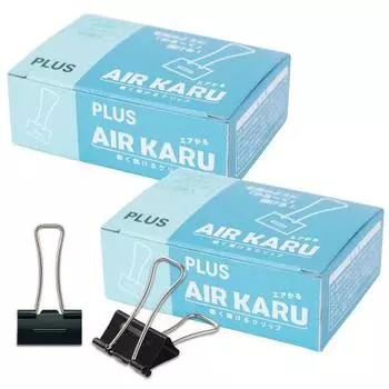PLUS Double Clip Air Card Medium Black 20 шт. (10 шт. х 2 коробки) 35-507 х 2