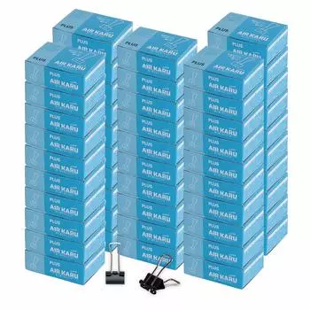 Plus Double Clip Air Karu Gokumame Black 1000 штук штук x 50 x 50 (20 коробок) 35-558 чёрный