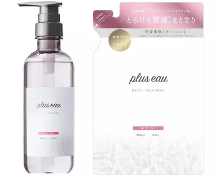 plus eau Melty Shampoo 450 мл x 1 флакон Многоразовый 350 мл x 1 флакон Для гладких волос Содержит ингредиенты шелковой сыворотки Аромат белой цветочной груши