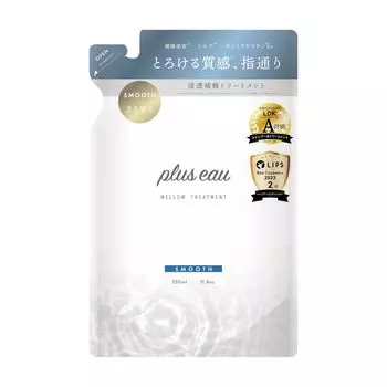 plus eau Plus eau Treatment Mellow White Floral Pear Scent Содержит шелковую сыворотку, ингредиенты Без силикона Сменный блок, один предмет 350 мл и белый