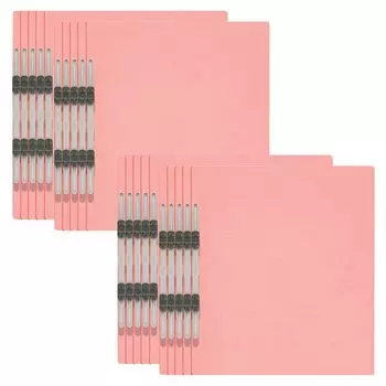 Plus Economy Flat File A4 Vertical 2 Holes 20 Book Pack Pink