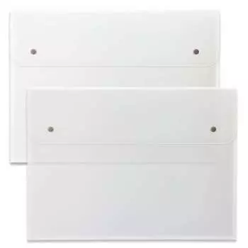 Plus envelope with pocket (file bag with gusset) A3 horizontal clear 2 pieces 88-577