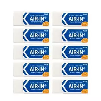 Plus Eraser Air-in Motto Anshin White 13g 10 pieces ER-060AN 36-948 E0