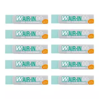 Plus Eraser Double Air Inn Motto Anshin Green 16g 10 pieces ER-060WN 36-941 10