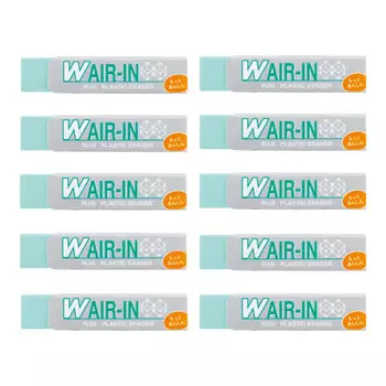 Plus Eraser Double Air Inn Motto Anshin Green 16g 10 pieces ER-060WN 36-941 E0