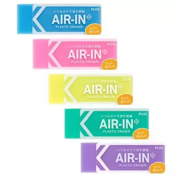 Plus Eraser Motto Anshin Neon Color 28g 5 Color Set Air-in ER-100CN 36-962~966