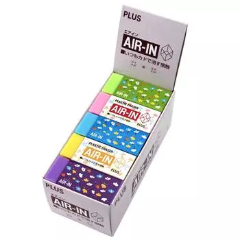 Plus Eraser Patterned Floral 5 Colors 4 Pieces Each 5 Color Set Air-in 36-48020 (Blue, Pink, Green, Yellow, Purple)