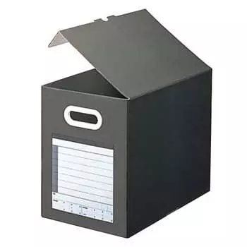 Plus file box sample A4 landscape back width 200mm 87-118 dark gray