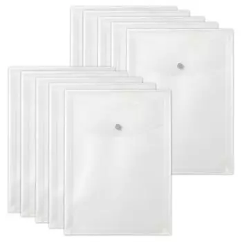Plus file envelope with pocket gusset A4 vertical clear 10 books FH-120CH 88-27410