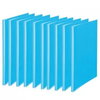 Plus File Simple Clear File A4 Vertical 20 Pockets 10 Books Blue FC-220SC 98-16110