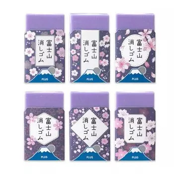 Plus Fuji Eraser Limited Night Cherry Blossom Purple Fuji Набор из 6 шт.. ЭР-100АИФ 36-2056