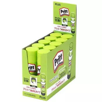 Plus Glue Stick Pritt Refill Type Корпус среднего размера 10 шт. Желтый зеленый 29-72810