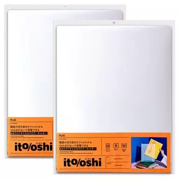 Plus Itooshi Oshikatsu Clear Holder Clear File Magazine Cutout A4 Wide Clear Holder Thick 5 Sheets x 2 Set x 2 Non-Protruding FL-331CF 91-546