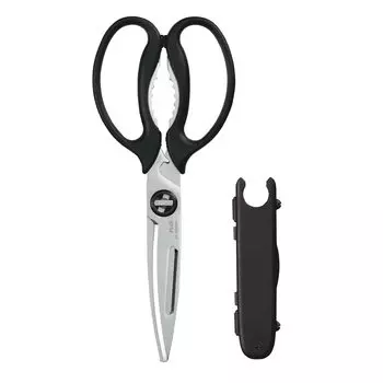 Plus Kitchen Cooking Многофункциональные крышки для бутылок Посудомоечная машина Fit Cut Черные ножницы, ножницы, (Овощечистка, Открывалка, Нож), Безопасно, без стресса чёрный