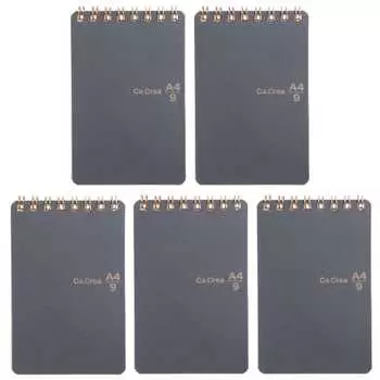 Plus Memo Pad Mini A4 x 1/9 Square 5mm Ka.Crie Black 5-Book Pack 77-960 x 5