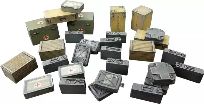 PLUS MODEL Germany Ammunition and Medicine Box Miniature Accessories PLM0117 1/35