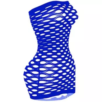 Plus Nao Body Stockings Full Body Fishnet Tights Sexy Lingerie Mini Skirt Perforated Body Tights Cosplay Blue Women s -