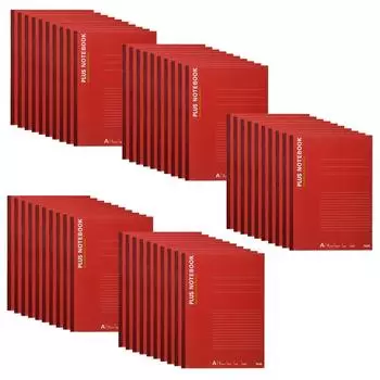 PLUS Note A4 Red 50 books 40 (No. 1) NO-204AS 76-713 50 A4, sheets, A-lined (7mm width)