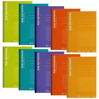 Plus Notebook 30 sheets 10 volumes 5 colors included Semi-B5 (No. 6) A-lined NO-003AS-10CP 76-743