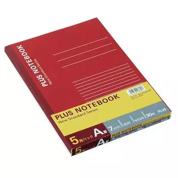 PLUS Notebook 30 sheets pack Semi-B5 (No. 6) A-lined 5-book NO-003AS-5P 76-727