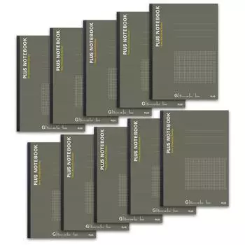 Plus Notebook A4 5 мм сетка 40 листов в упаковке Бесшовное скрепление G-линовка 10-книжка 76-71510 серый