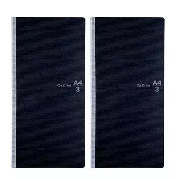 Plus Notebook Memo Pad 5mm A4 x Black Pack x 2 Ka.Crie 1/3 NO-604GC 2-Book 77-901