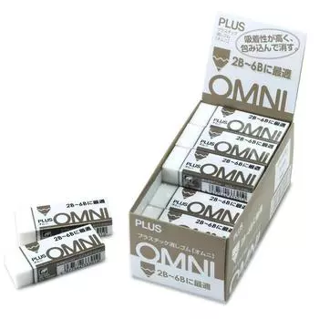 Plus Omni Eraser, 2B-6B, ER-100MD, 20-pack