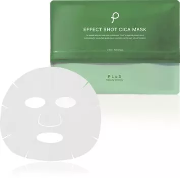 PLuS Pack Effect Shot CICA Mask parts Shika Dokudami Sheet mask для грубой кожи, сделано в Японии (12 / лосьон) кожа, покраснение, спайки,