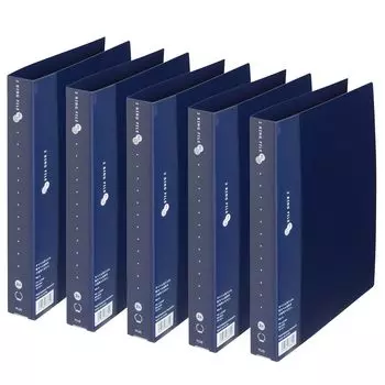 Плюс папка супер эконом B5 вертикальный темно-синий набор из 2 колец 5 книг