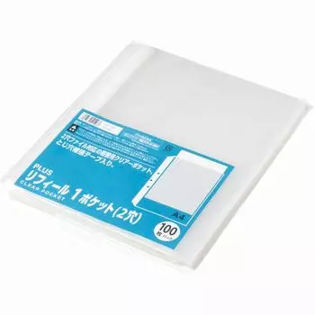 PLUS Plus Сменный блок прозрачный A4 1 карман 2 отверстия стоимость 100 шт RE-172PP 87-695