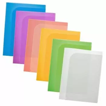 Плюс прозрачный держатель для карточек, карманный держатель, 6 карманов, вмещает двухстраничный разворот, FL-200SF, 6 цветов, по 1 шт. каждого цвета