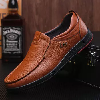 Плюс размер 48 однотонные мужские повседневные кожаные туфли без застежек ленивые одинарные туфли мужские мокасины деловые офисные рабочие туфли для мужчин 459 6 чёрный