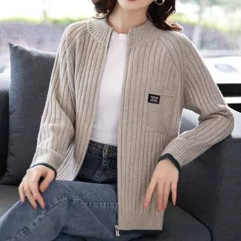 Плюс размер 4XL женский осенне-зимний модный высококачественный вязаный свитер на молнии женское пальто повседневный свободный свитер куртка пальто XXXXL красный