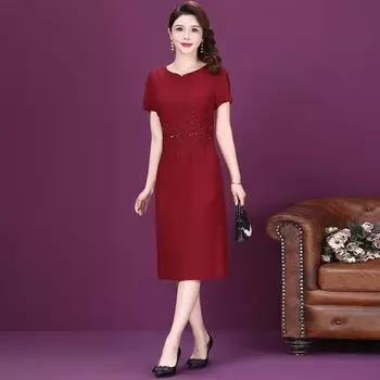 Плюс размер 5xl платья с вышивкой для женщин вечерние свадебные платья среднего возраста для мам Vestidos Elegantes L винный