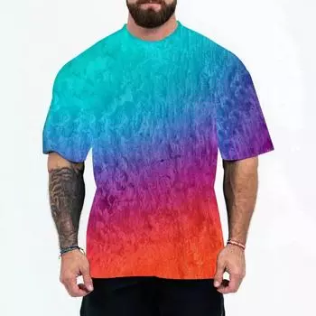 Плюс размер 7XL Мужские футболки свободного кроя с короткими рукавами и 3D-принтом в стиле аниме 7XL