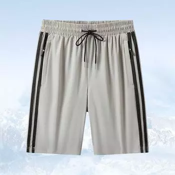 Плюс размер 8XL, повседневные шорты в полоску по бокам, мужские повседневные свободные шорты, мужские спортивные модные летние быстросохнущие шорты для мужчин L чёрный