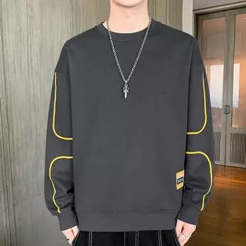 Плюс размер 8XL зимний свитер мужской моды мужской круглый вырез мода свободный топ с длинными рукавами нижняя рубашка одежда M