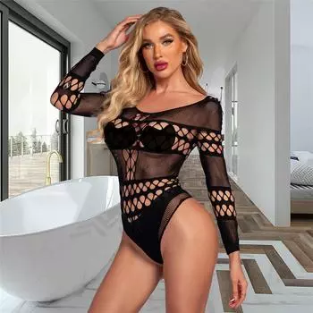 Плюс Размер Черный Ажурный Боди Топы Женские Сексуальные Цельные Перспективные Тедди Нижнее Белье Эротическое Ночное Белье Горячая Пилон Танцы Клубная Одежда XXS