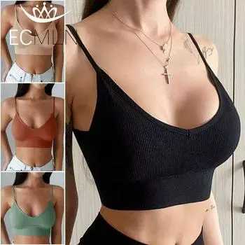 Плюс Размер Дамы Съемный Топ-Бюстгальтер Укороченный Топ Бесшовный Повседневный Нижнее Белье Сексуальный Модный Однотонный Бюстгальтер-Бюстгальтер One Size винный