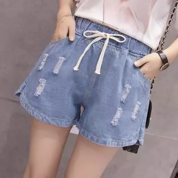 Плюс размер джинсовые джинсы женские летние модные тонкие повседневные женские шорты с высокой талией брюки