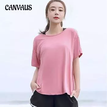 Плюс размер Йога одежда футболка женская летняя быстросохнущая свободная футболка для бега в тренажерном зале топ с короткими рукавами L розовый