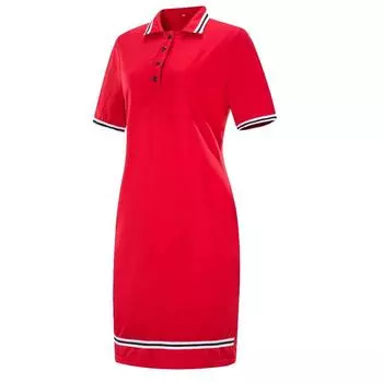 Плюс размер Лацкан Сплошной цвет Юбка-карандаш Платье 5XL красный