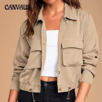 Плюс размер лацкана модная хипстерская однобортная рабочая одежда на шнурке куртка короткая женская бейсбольная куртка S чёрный