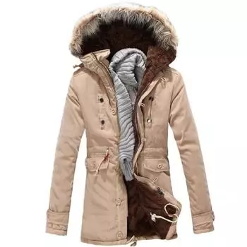 Плюс размер меховой капюшон длинный водонепроницаемый ветрозащитный зимняя парка толстая мужская верхняя одежда куртка пальто большой размер XS чёрный