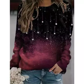 Плюс размер модная универсальная футболка с длинными рукавами фиолетового цвета черного цвета женская повседневная свободная удобная футболка XXS чёрный