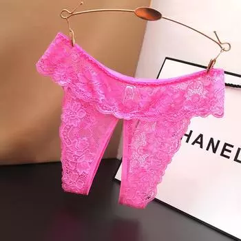 Плюс Размер Низкая Талия Сексуальное Кружевное Нижнее Белье Для Женщин С Открытым Промежностью XL
