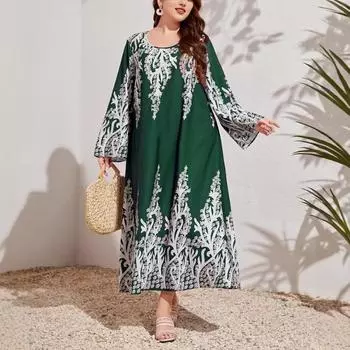 Плюс Размер Осенняя женская мода Новый темперамент Цветовая комбинация Длинные рукава платье 0XL темно-синий