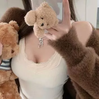 Плюс размер Pure Lust Style V-образный вырез кружева маленькая майка женская осень и зима новый внутренний низ топ-труба топ немного полнее 2XS
