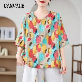 Плюс размер ретро модный принт мама носит футболку с короткими рукавами женские летние крутые дышащие легкие свободные топы с половиной рукавов One Size красный